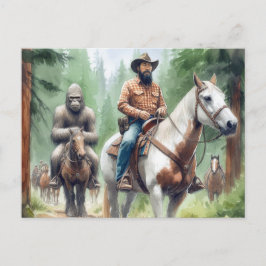 Sasquatch Enjoys a Trail Ride Vykort