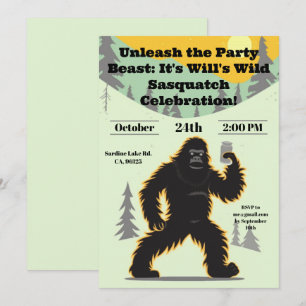 Sasquatch Födelsedagsinbjudan Inbjudningar