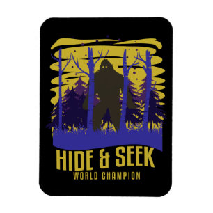 Sasquatch för Bigfoot kurragömmamästare troende Magnet