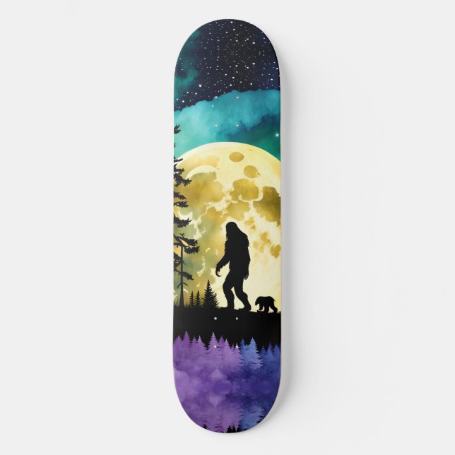 Sasquatch går med sitt sällskapsdjur Bear unge Mini Skateboard Bräda 18,5 Cm (Framsida)