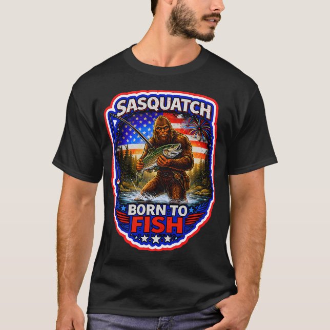 Sasquatch går på fisketur t shirt (Framsida)