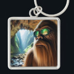 Sasquatch hem fyrkantig silverfärgad nyckelring<br><div class="desc">Sasquatch lever ett lugnt liv och lever i en hemlig grotta med underbara landskapsbilder. Han är extra coola när han donerar sina speglade solglasögon!</div>