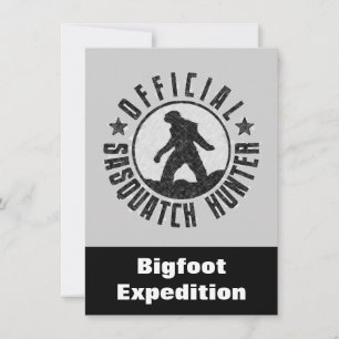 Sasquatch Hunter Funny Inbjudan att hitta Bigfoot