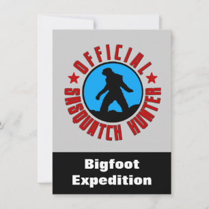 Sasquatch Hunter Funny Inbjudan att hitta Bigfoot