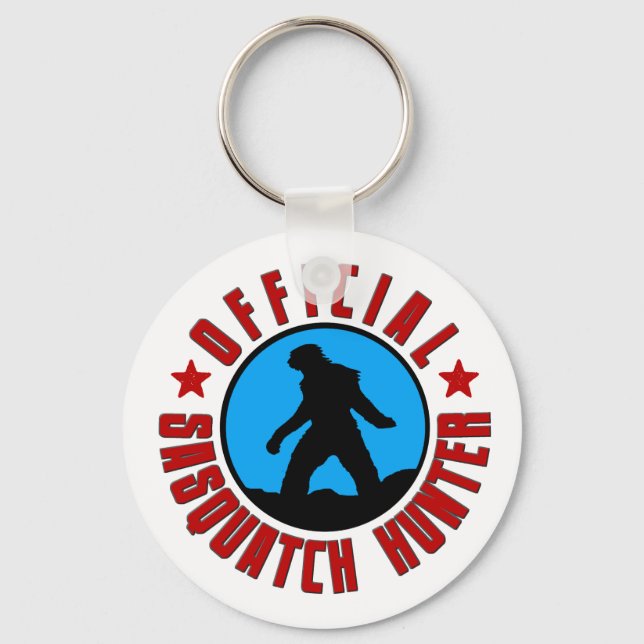 Sasquatch Hunter Keychain med Bigfoot. Nyckelring (Framsida)