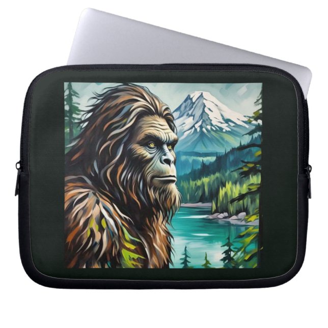 Sasquatch i bergen laptop fodral (Framsidan)