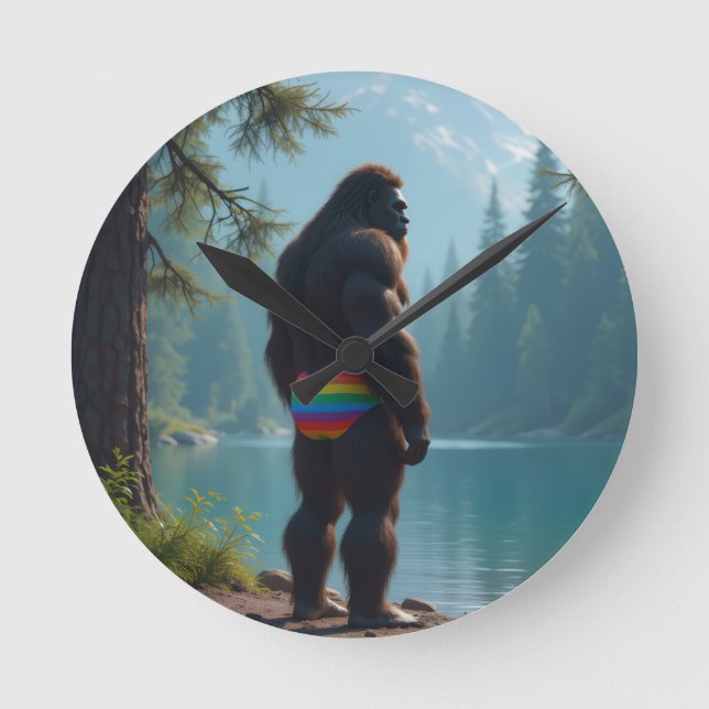 Sasquatch i blom rund klocka (Framsida)