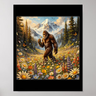 Sasquatch i maskrosfält bigfoot poster