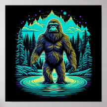 Sasquatch in Skogen Ai Art