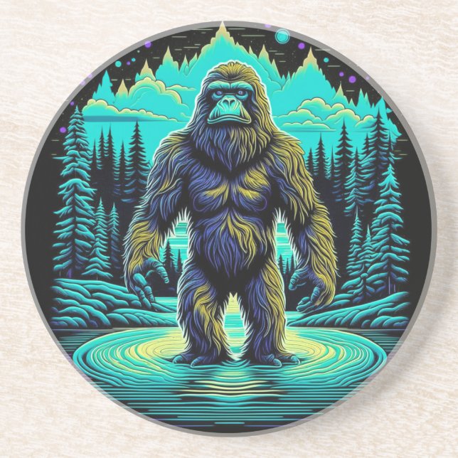 Sasquatch in Skogen Ai Art Underlägg (Framsidan)