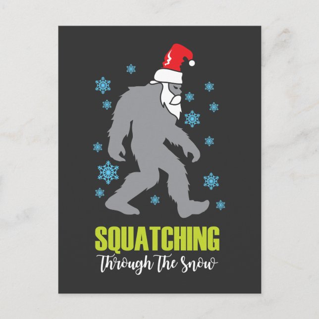 Sasquatch-julfinny Bigfoot Costume Vykort (Framsida)