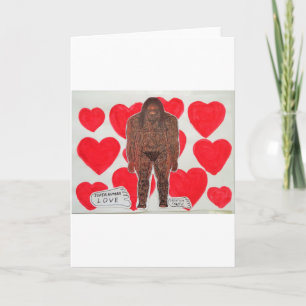 Sasquatch kärlekhjärtor helgkort