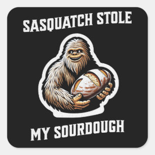 Sasquatch lagrade min sourdough fyrkantigt klistermärke
