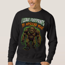 Sasquatch lämnar fotspår Rollig Kryptid Humor Lång Ärmad Tröja