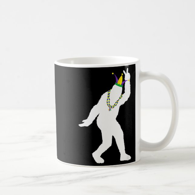 Sasquatch maskerad Mardi Gras bigfoot troende Kaffemugg (Höger)