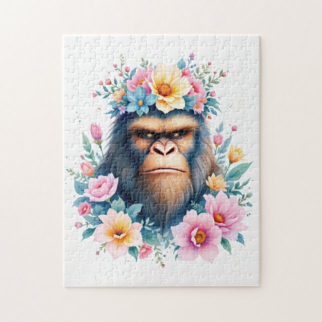 Sasquatch med en blomsterkrona pussel (Vertikal)