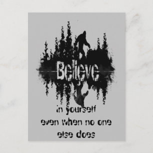 Sasquatch med inspirationskvot, stor fot vykort