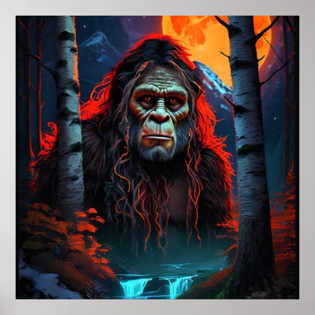 Sasquatch Moonlit Hunt Poster (Framsidan)