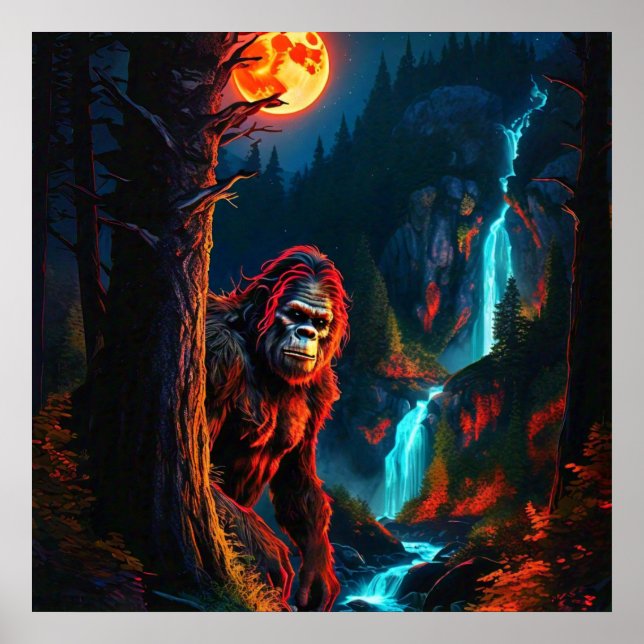 Sasquatch Moonlit Hunt Poster (Framsidan)