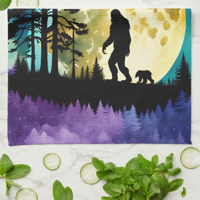Sasquatch och Bear på berget Kökshandduk (Vikta)