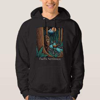 Sasquatch och Elk Pacific Northwest Hoodie