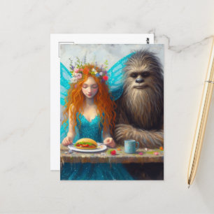 Sasquatch och Fairy Picnic Vykort
