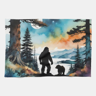 Sasquatch och hans björn  kökshandduk