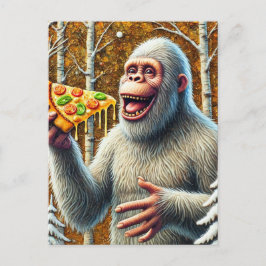 Sasquatch och Pizza i en fågelskog Vykort