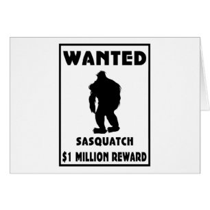 Sasquatch önskade affischen hälsningskort