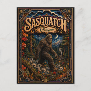 Sasquatch Oregon Popcut Legender Vykort
