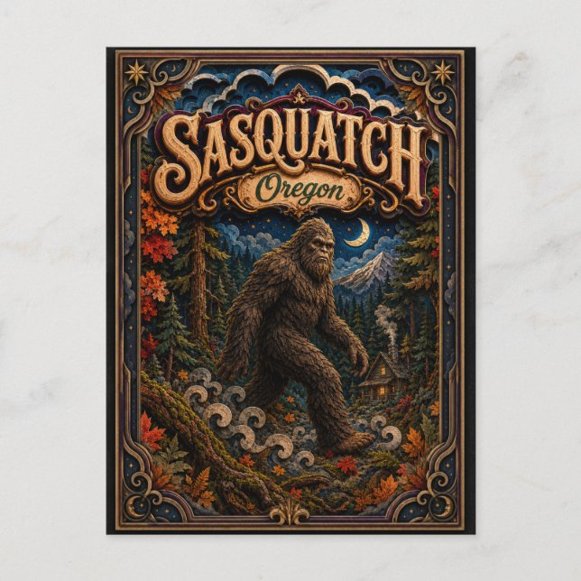 Sasquatch Oregon Popcut Legender Vykort (Framsida)