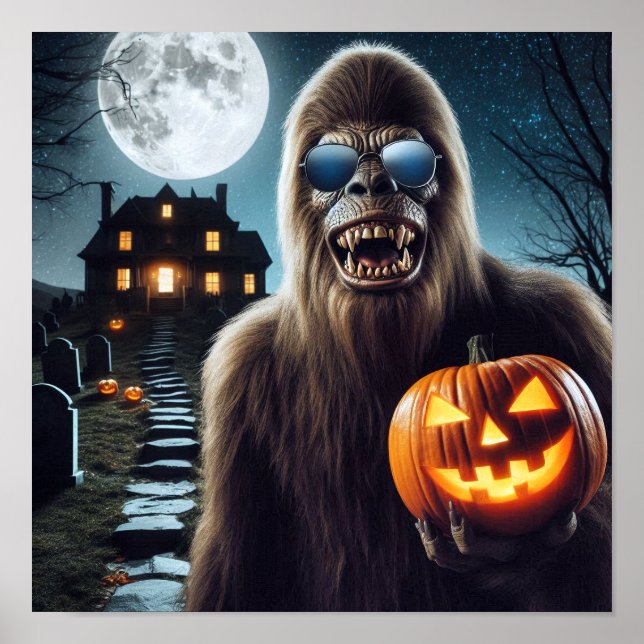 Sasquatch på Halloween Poster (Framsidan)