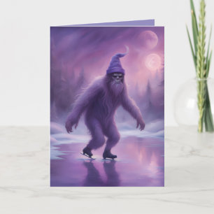 Sasquatch på is i lila Nyckfullt Kort