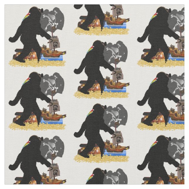 Sasquatch Pirat Treasure Chest Tyg (Närbild)