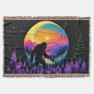 Sasquatch Rainbow Mountain Måne Wall Clock Filt