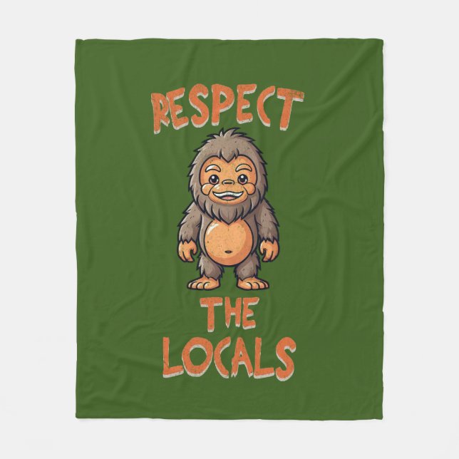 Sasquatch Respect T-shirt, Bigfoot, Pacific NW Fleecefilt (Framsidan)