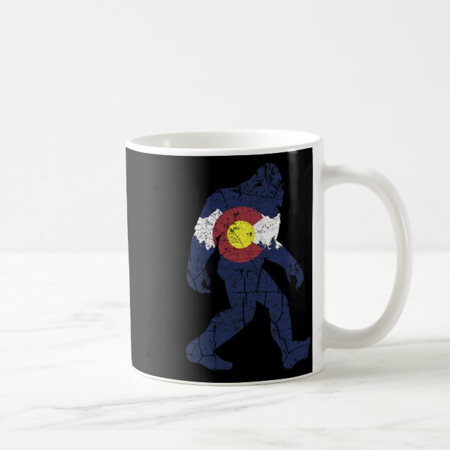 Sasquatch Retro State Flag Colorado Rocky Mountain Kaffemugg (Höger)