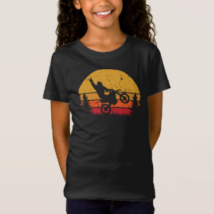 Sasquatch Retro Sunset Riding Dirt Bike T Shirt