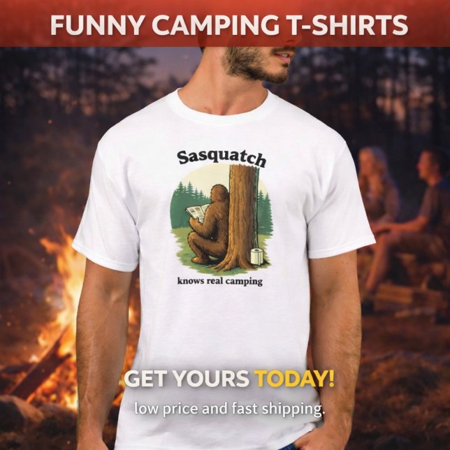 Sasquatch riktigt camping t shirt (Skapare uppladdad)