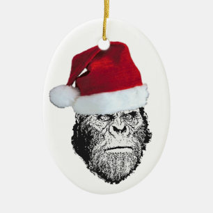Sasquatch Santa rolig julgranprydnad Julgransprydnad Keramik