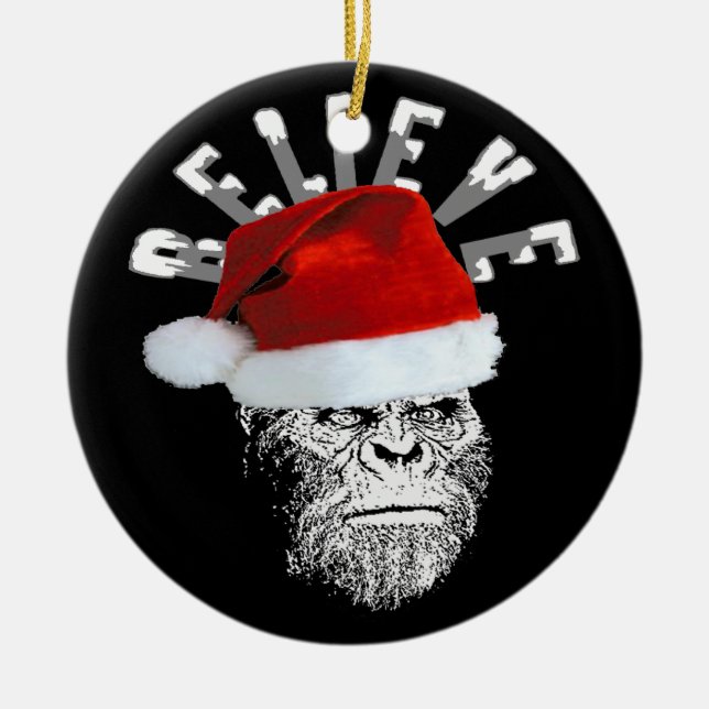 Sasquatch Santa tro julgranprydnad Julgransprydnad Keramik (Framsidan)