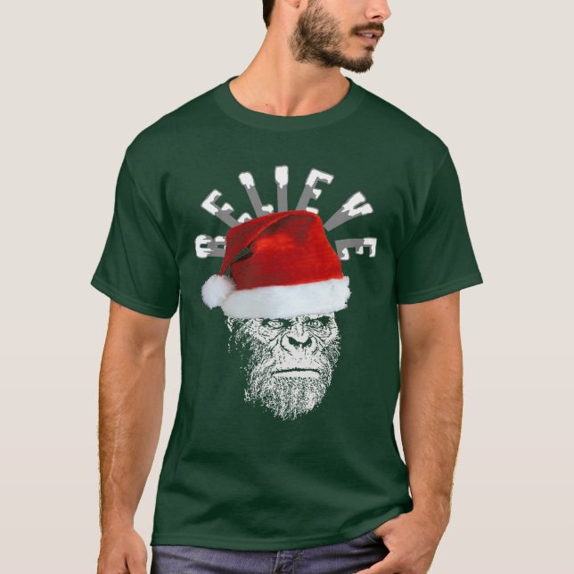 Sasquatch Santa tro julT-tröja Tröja (Framsida)