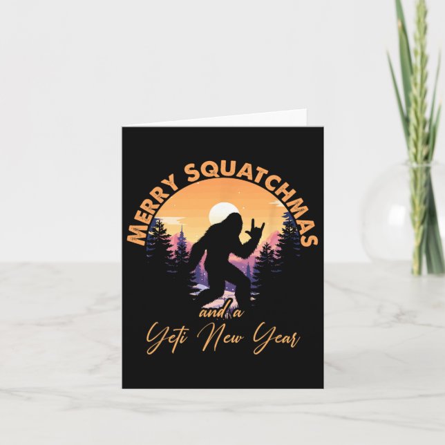 Sasquatch Santa Yeti Merry Squatchmas Bigfoot Chri Kort (Framsida)