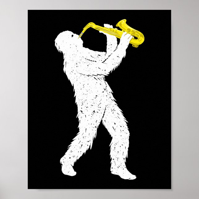 Sasquatch Saxophone Player Saxophonist Jazz Brass Poster (Framsidan)