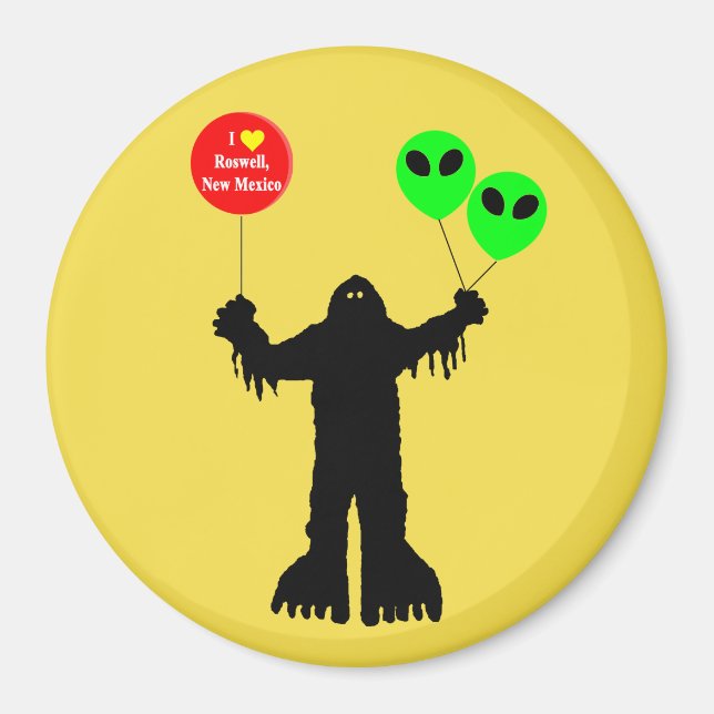 Sasquatch Sighted Roswell, New mexico Magnet (Framsidan)