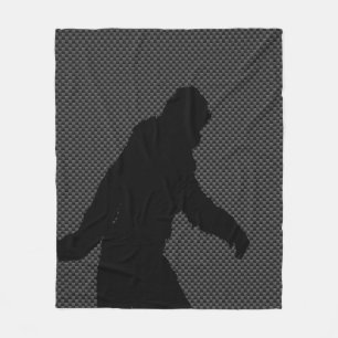 Sasquatch Silhouette på kolfiberutskrift Fleecefilt