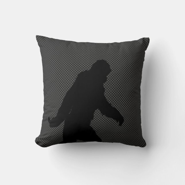 Sasquatch Silhouette på kolfiberutskrift Kudde (Framsida)
