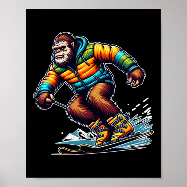 Sasquatch skidäventyr Bigfoot vinterskul  Poster (Framsidan)