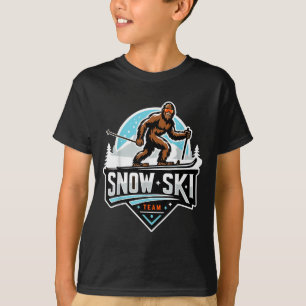 Sasquatch Snow Skidlag Snow Skidande Bigfoot Teckn T Shirt