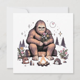Sasquatch som håller blommor